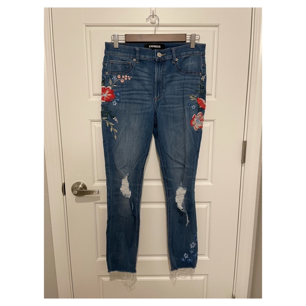 Express Embroidered High Rise Jeggings